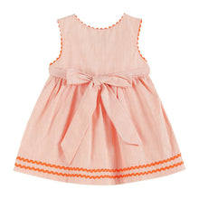 Load image into Gallery viewer, LIL Cactus - Orange Pinstripe Pumpkin Embroidered A-Line Dress
