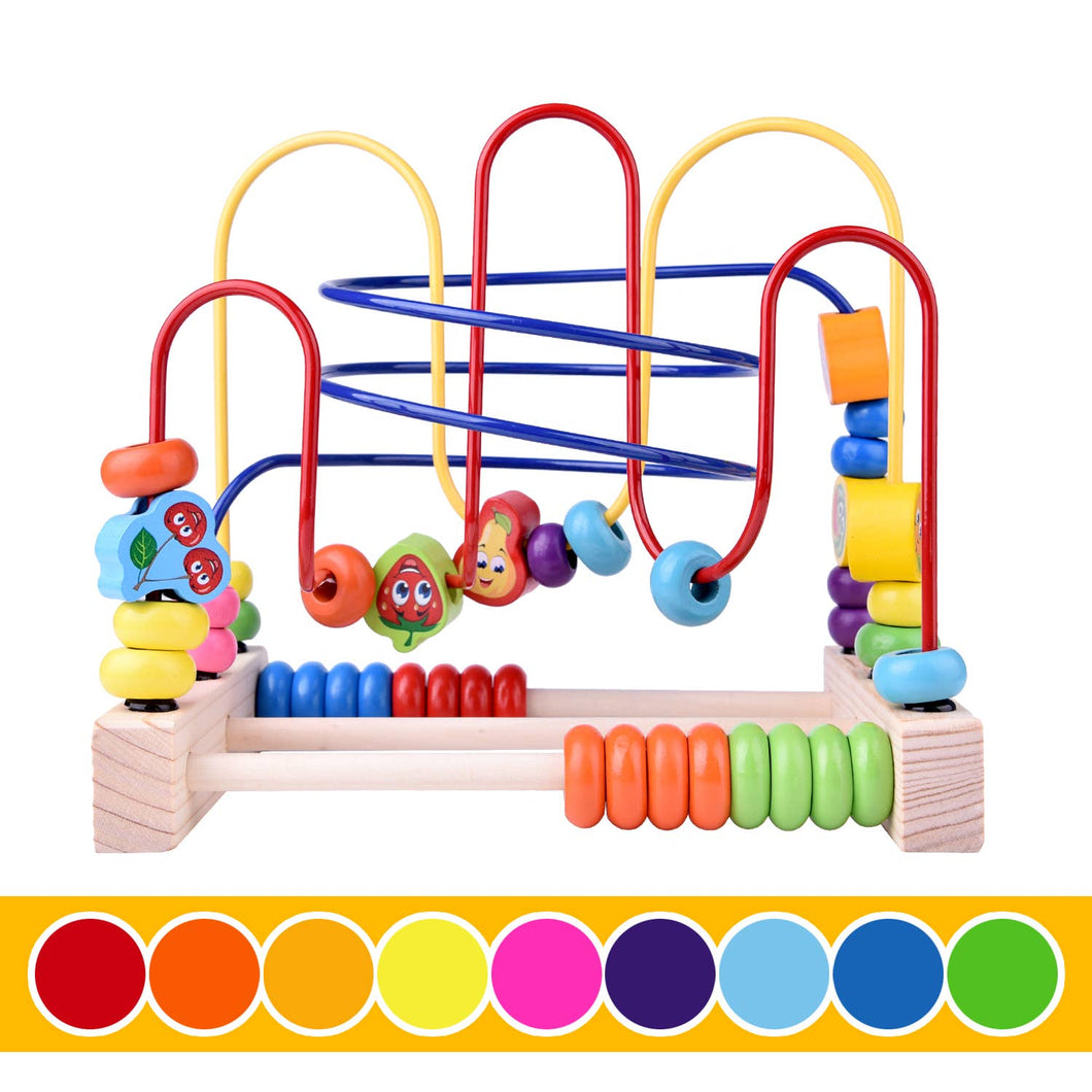 Wooden Toys Beads Maze Roller Coaster Educational Toys