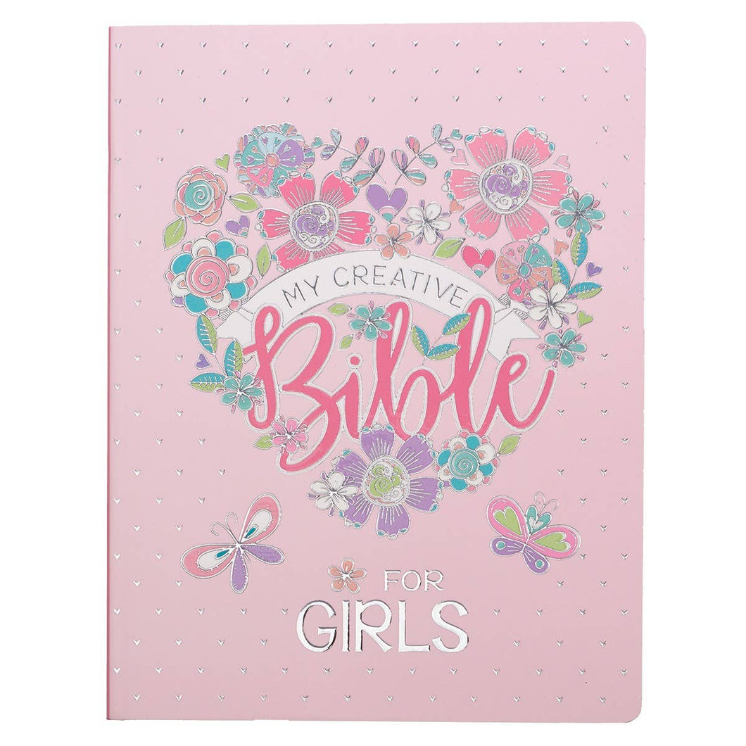 Pink Floral Heart Flexcover My Creative Bible for Girls - an ESV Journaling Bible