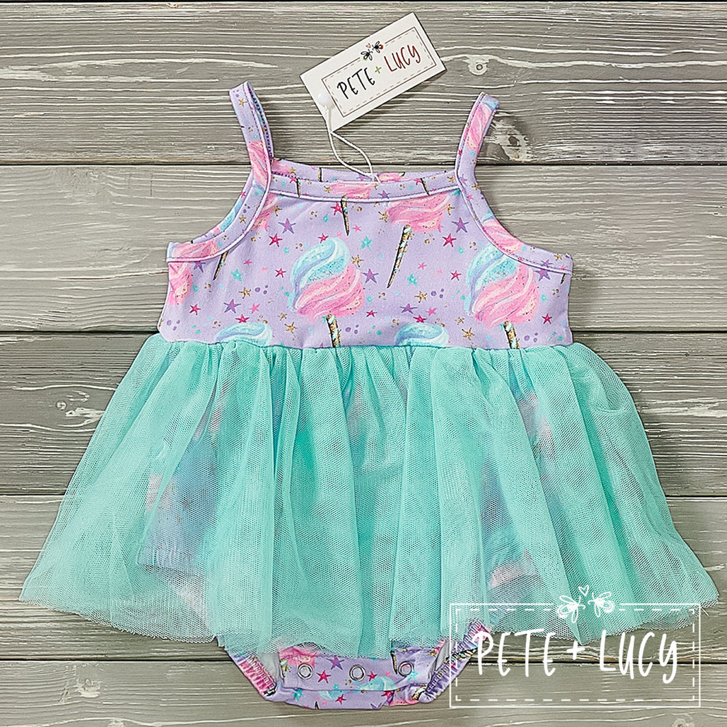 Pete and Lucy - Cotton Candy Delight - Girl Infant Romper