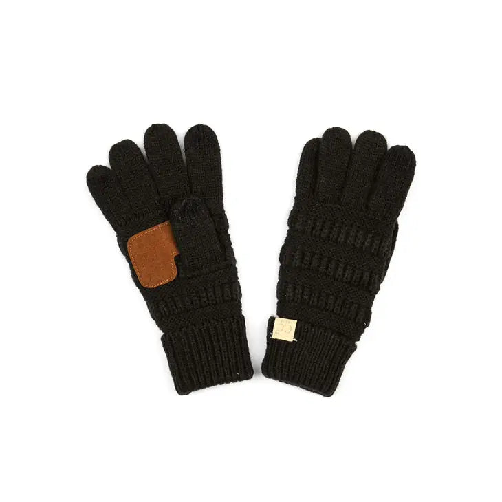 C.C Kids Black Knit Gloves