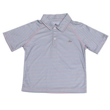 Load image into Gallery viewer, Boy&#39;s Polo- Blue/ Peach/ SIlver
