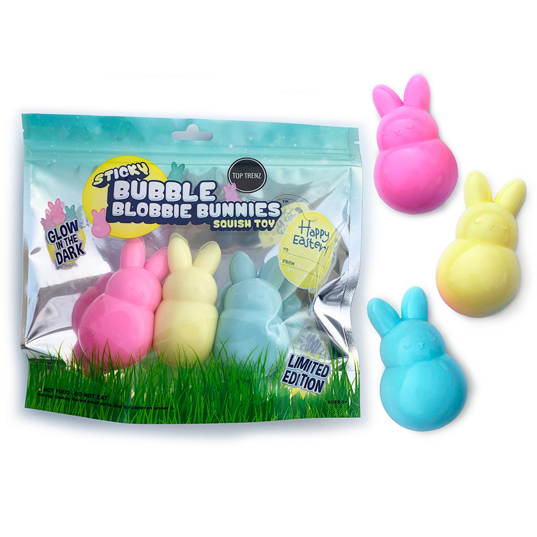 Sticky Bubble Blobbie Bunnies Squish Toy- Glow in the Dark