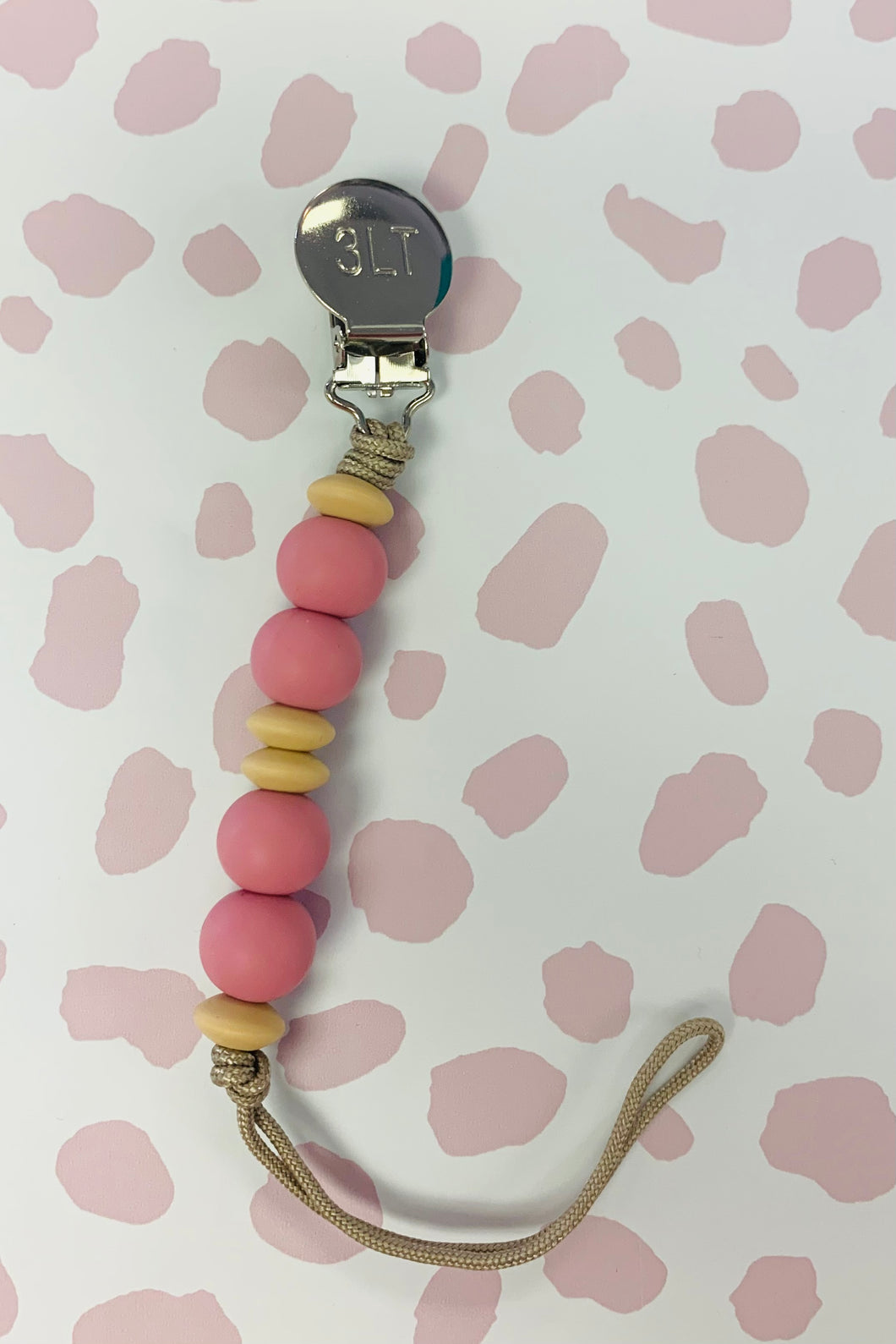 Pink and Neutral Paci Clip