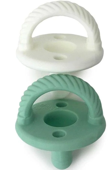Itzy Rizy Sweetie Soother Pacifier - Mint and White