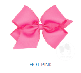 King Hot Pink Monotone Moonstitch Grosgrain Bow