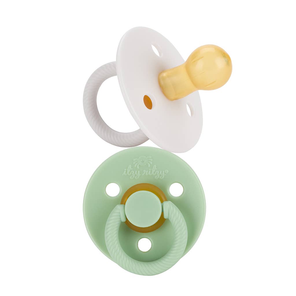 Itzy Soother™ Natural Rubber Pacifier Sets - 2pk - Green/White