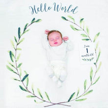 Load image into Gallery viewer, Lulujo Baby’s First Year Blanket &amp; Cards – “Hello World”
