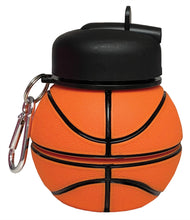 Load image into Gallery viewer, Basketball Silicone Collapsible Water Bottle
