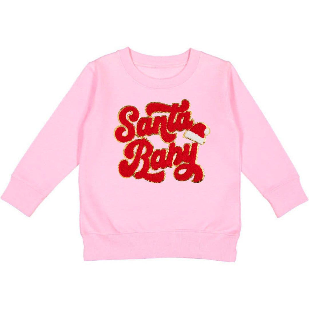 Santa Baby Patch Christmas Sweatshirt - Kids Holiday