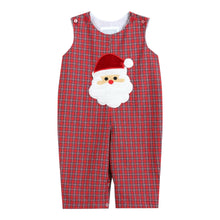 Load image into Gallery viewer, LIL Cactus - Red Plaid Fuzzy Santa Overalls
