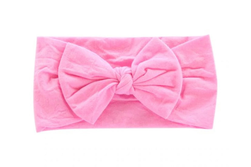 Mila and Rose -  Pink Nylon Bow Head wrap