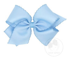 Load image into Gallery viewer, Wee Ones- Baby Blue King Moonstitch Grosgrain Bow
