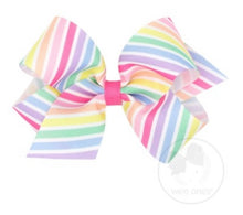 Load image into Gallery viewer, Wee Ones- King Colorful Stripes Patterned Grosgrain Bows
