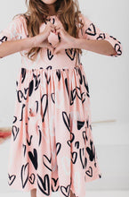 Load image into Gallery viewer, Mila and Rose - Peach Hand Drawn Heart Dress
