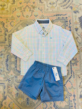Load image into Gallery viewer, Boy&#39;s Long Sleeve Dress Shirt- Peach/ Aqua/ Green
