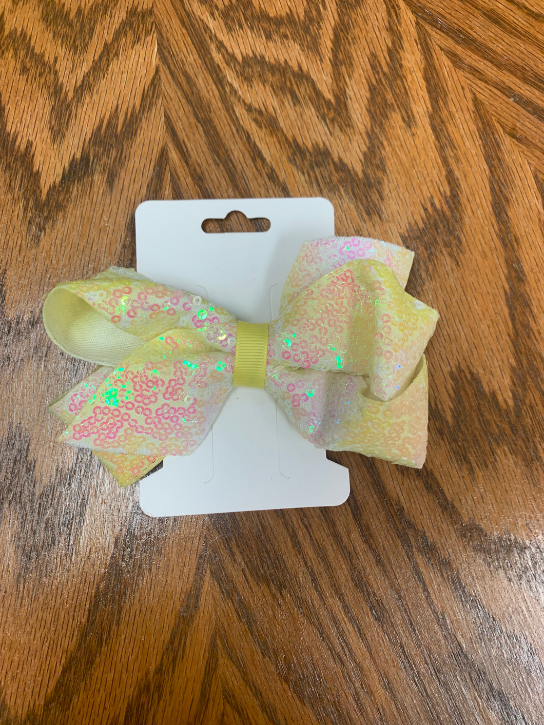 Wee Ones - 4 in Yellow Sparkle Clip Bow