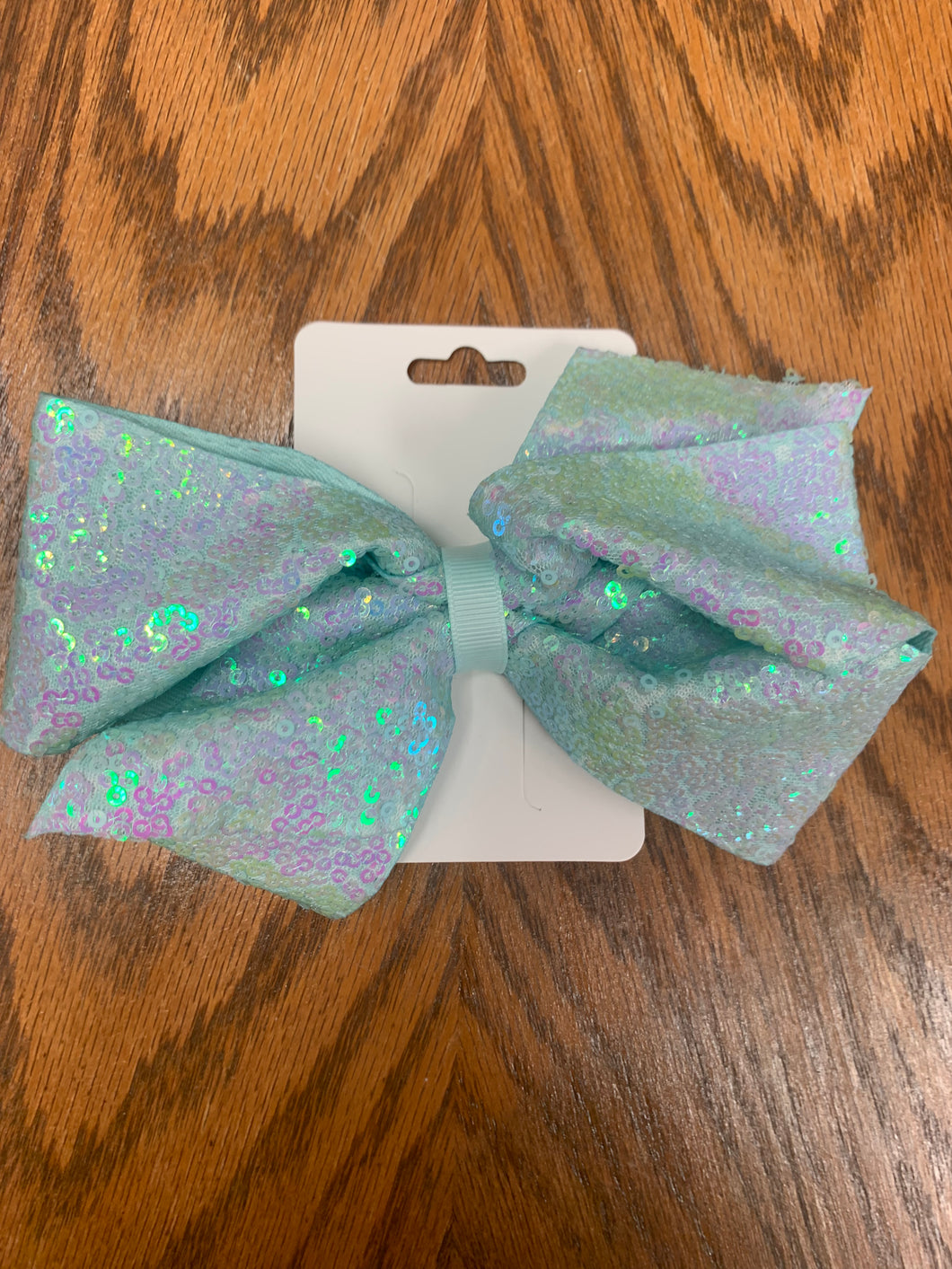 Wee Ones - 6 in Turquoise Sparkle Clip Bow