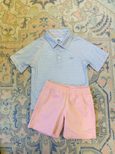 Load image into Gallery viewer, Boy&#39;s Polo- Blue/ Peach/ SIlver

