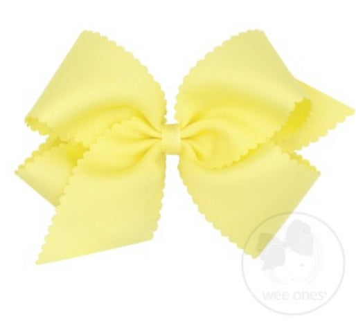 Wee Ones- Yellow King Scalloped Edge Grosgrain Bow
