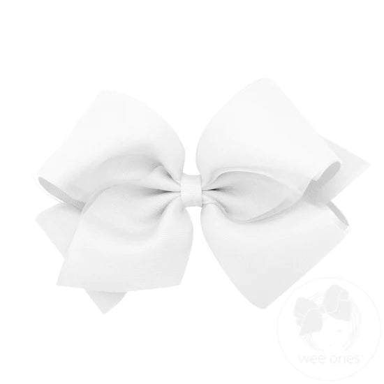 Wee Ones - King Grosgrain With Organza Overlay - White